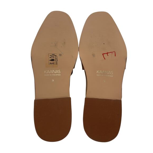 Kaanas Tan Cogno Suede Square Toe Slip On Mules - Picture 11 of 11